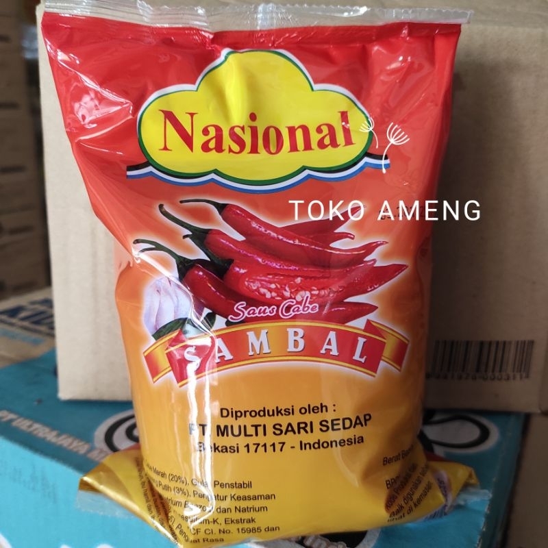 

Sambal Nasional ukuran 1 kg - 1 DUS (6 pouch)