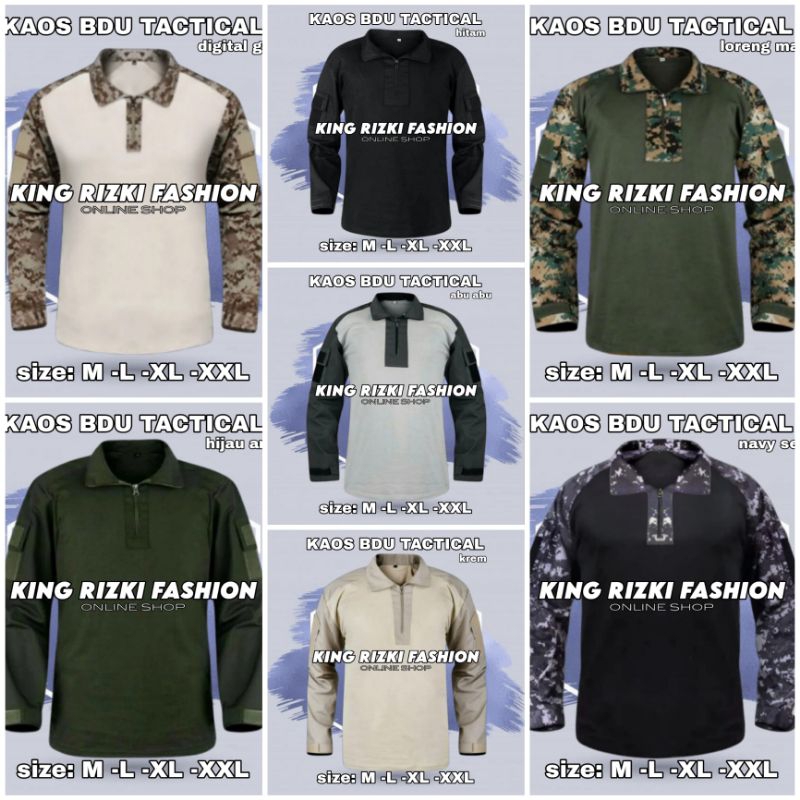 KAOS BDU DRYFIT TACTICAL JERSEY DRYFIT kombinasi loreng terlaris kaos BDU loreng lengan panjang / ka