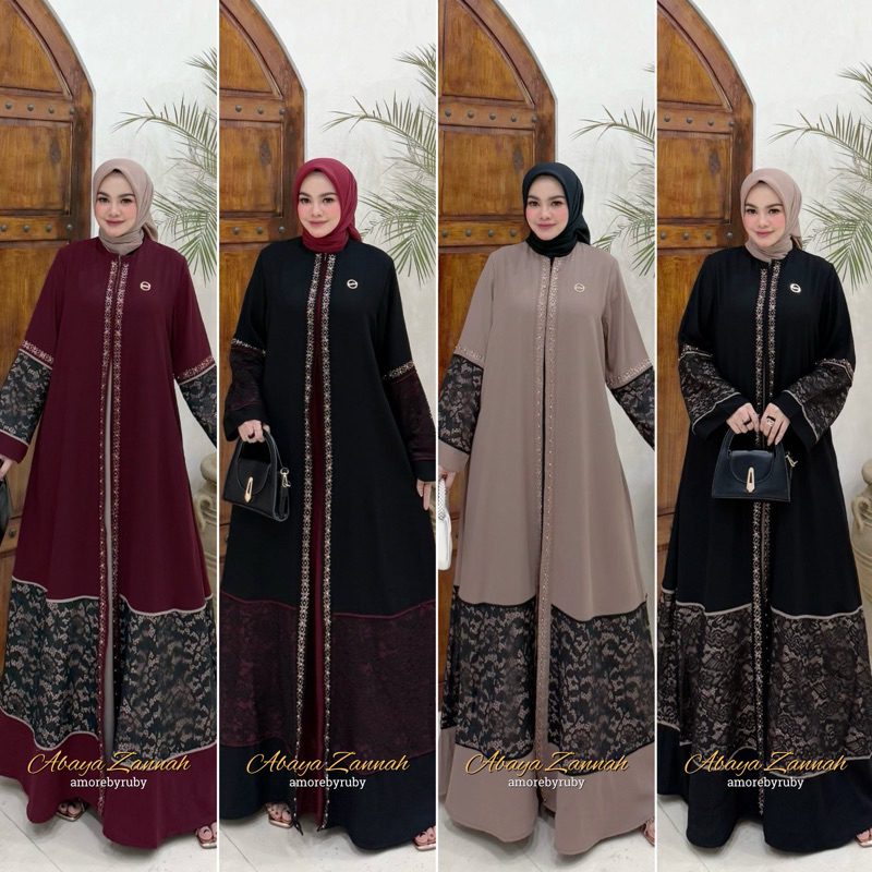 ABAYA ZANNAH MERK AMORE  BY RUBY ORI DRESS MUSLIM BAJU WANITA DRESS BUSUI GAMIS BUSUI WUDHUABLE BAJU