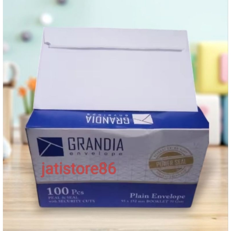 

amplop GRANDIA putih 1box isi 100 lembar