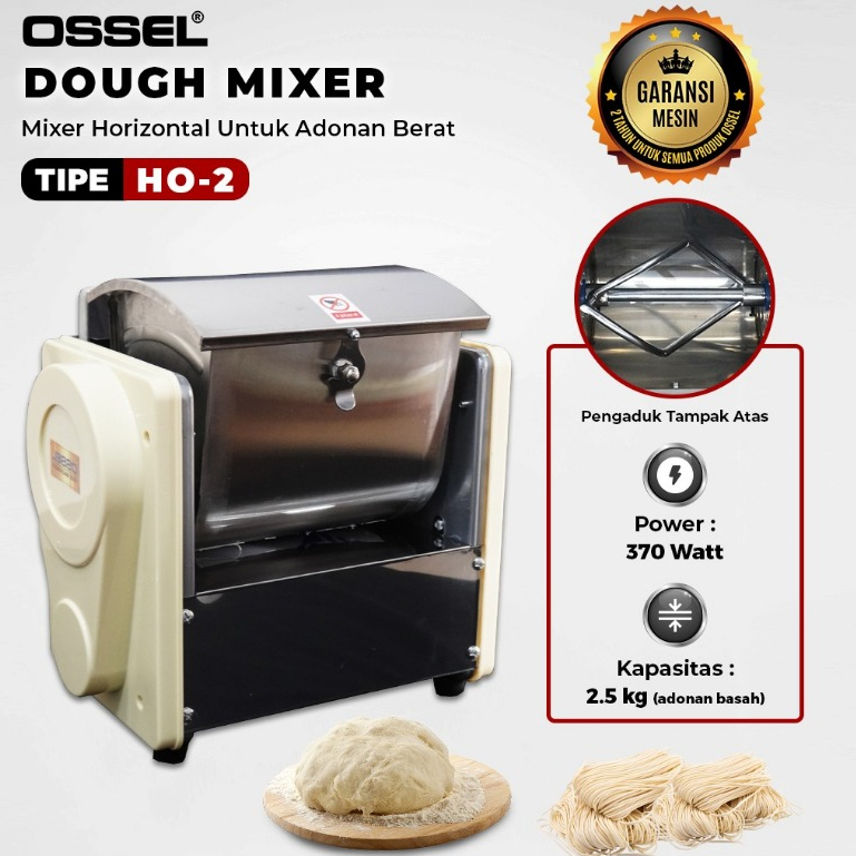 OSSEL Mixer Mesin Pengaduk Adonan Mie Horizontal Mesin Adonan Roti Horizontal HO 2 OSSEL