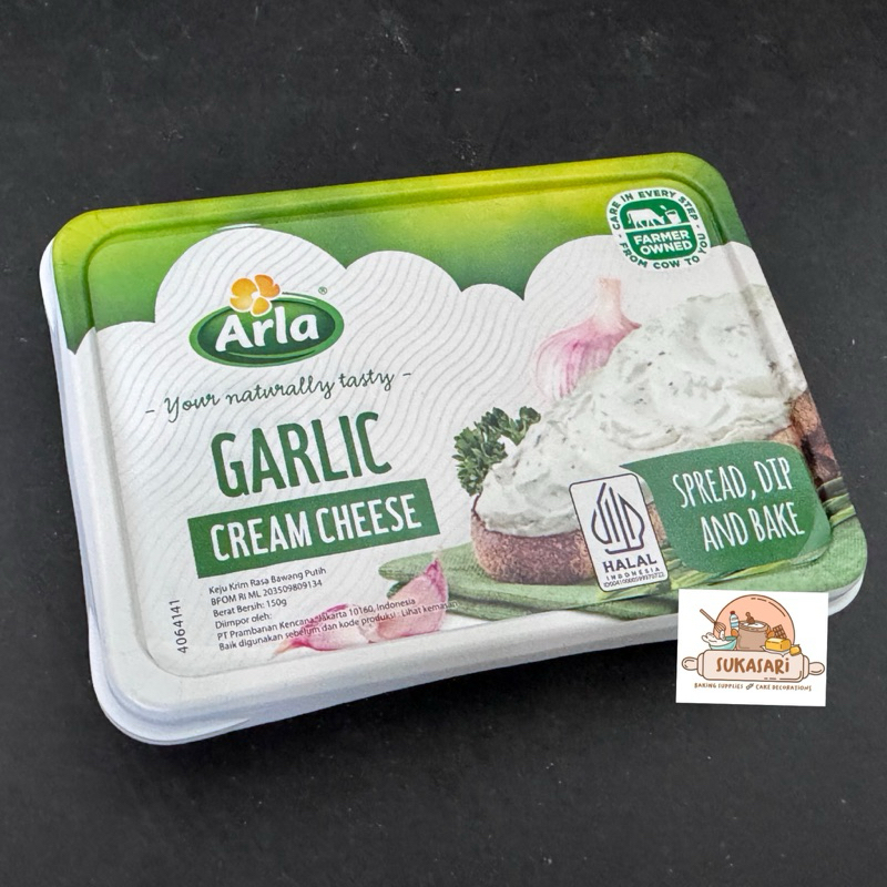 

Arla Garlic Cream Cheese 150gr spread dip Bake keju krim