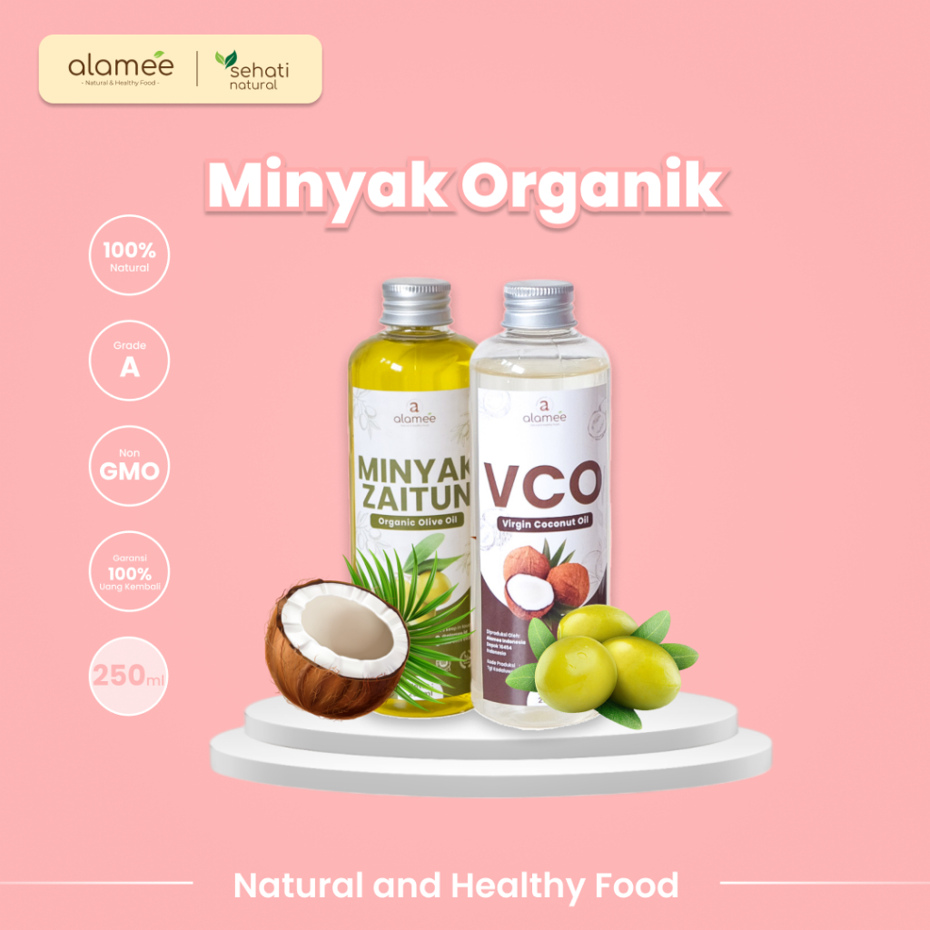 

ALAMEE Virgin Coconut Oil Minyak Zaitun Kelapa Murni Extra VCO Dapat Di minum Di masak Organik 250ml