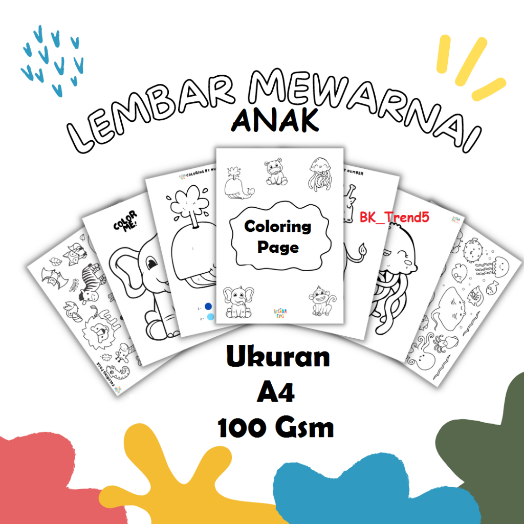 

Kertas Warna Mewarnai / Coloring Anak Uk A4 100Gsm Harga/ Lembar