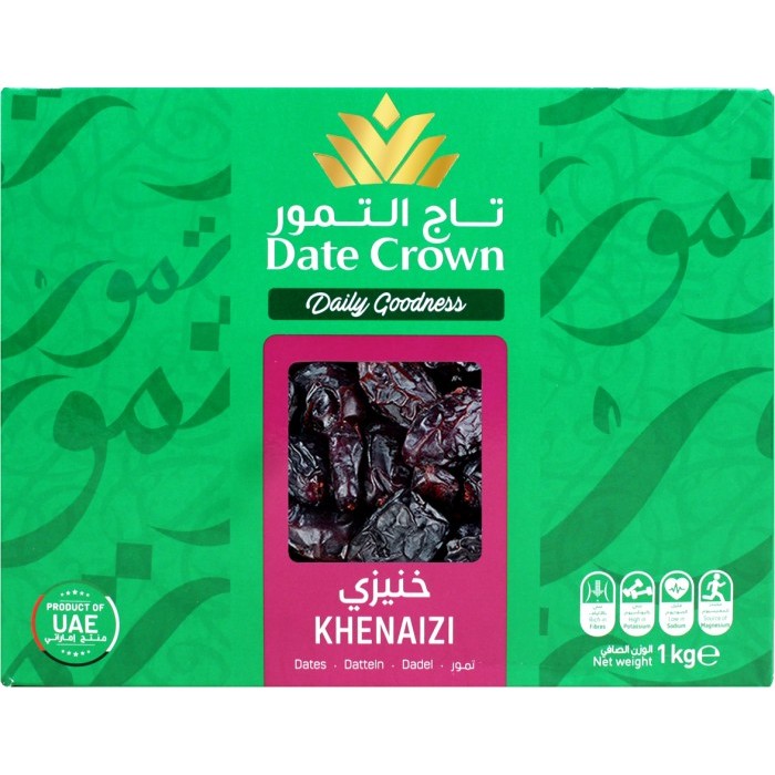 

Kurma Date Crown Khenaizi 1 Kg | Korma Datecrown Khenizi 1Kg