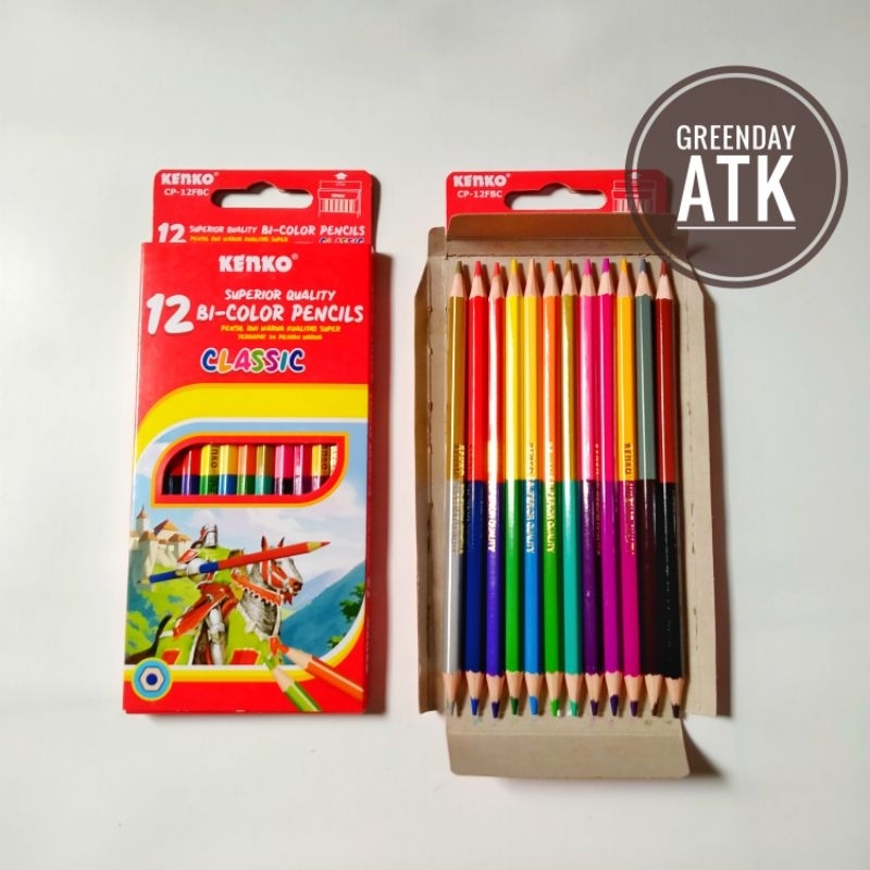 

Pensil warna Kenko 12 BI-COLOR classic 24 (12x2) warna color pencils