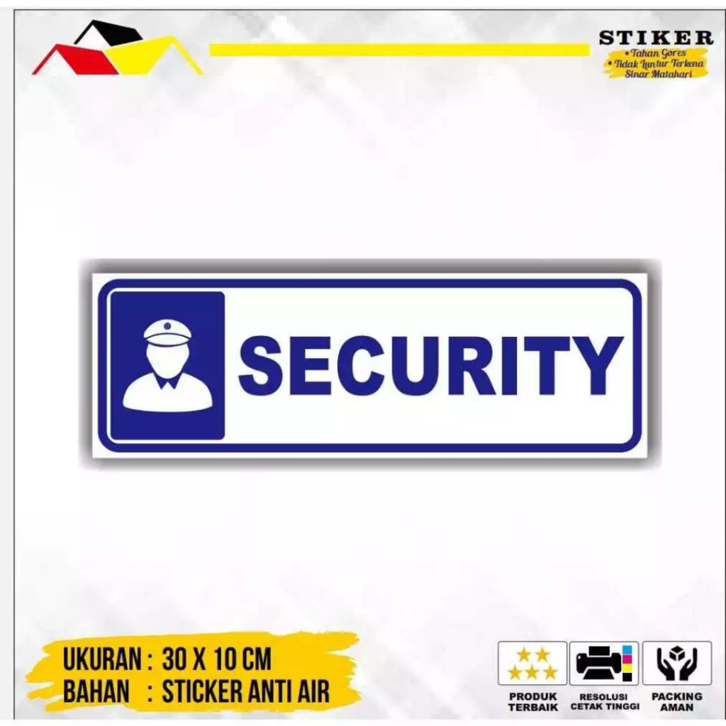 

STIKER Tulisan SECURITY Ukuran 10 x 10 cm