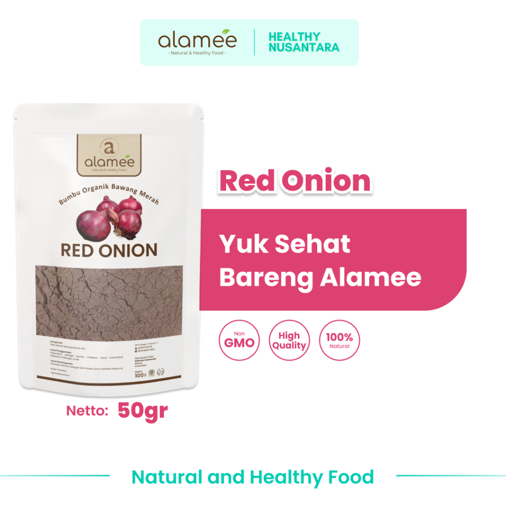 

ALAMEE Bawang Merah Bubuk Red Onion Powder Bumbu Dapur Organik Masak Tanpa Campuran