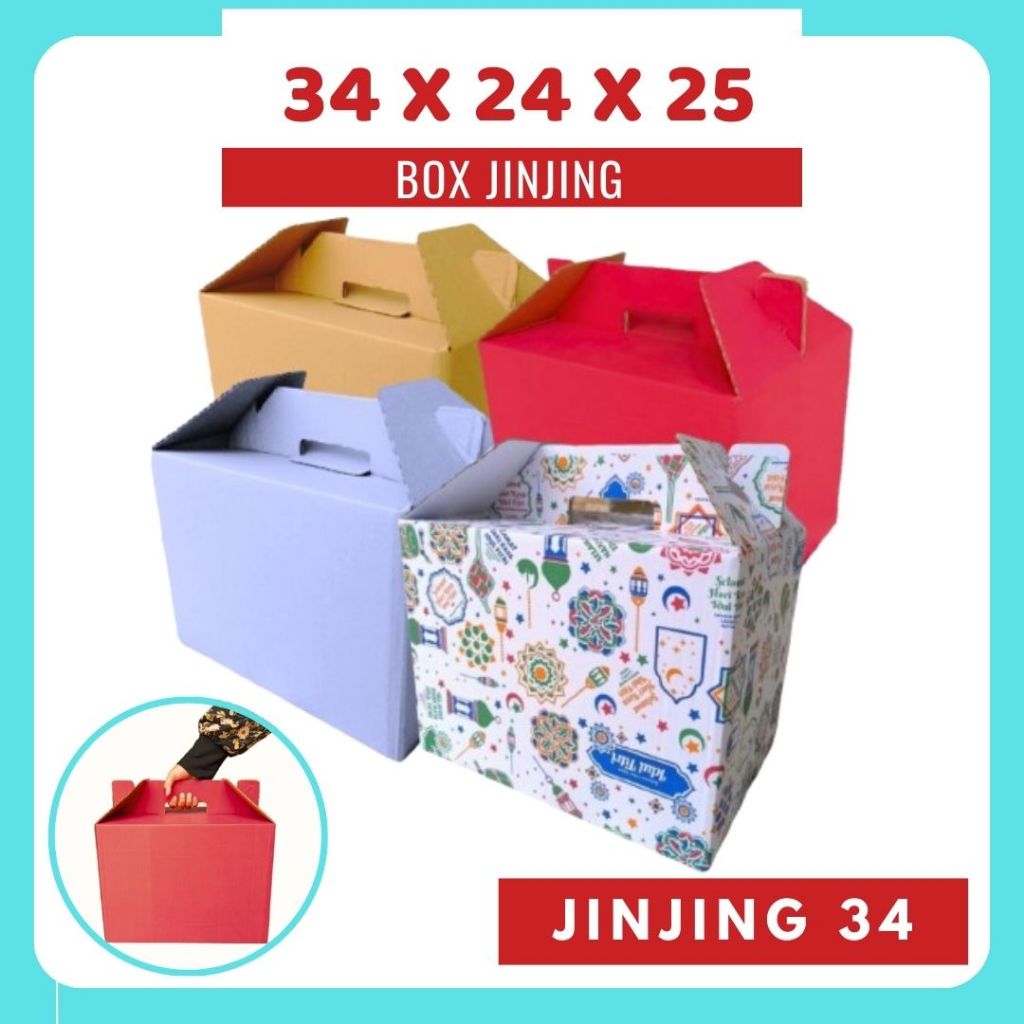 

Kardus Jinjing 34x24x25 Gable Box Dus Parcel Packing Buah Hampers Kemasan Idul fitri