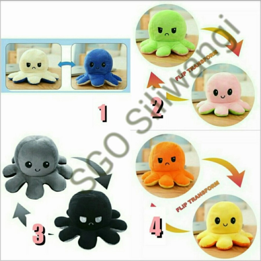 boneka gurita ,tik-tok viral ,octopus warna warni bolak balik