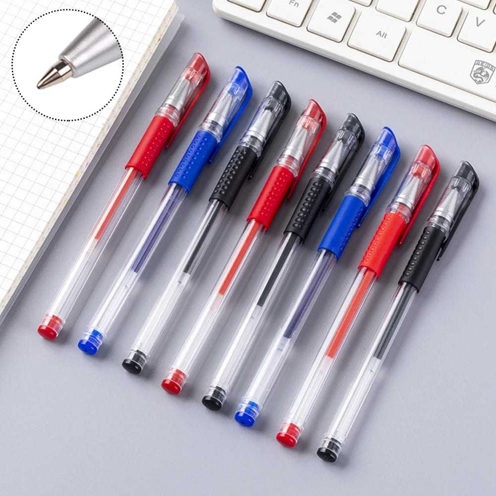 

1 Lusin Isi 12 Pcs Pulpen Gel 0.5 mm Bisa Diisi Ulang Balpoint Tinta Gel Murah