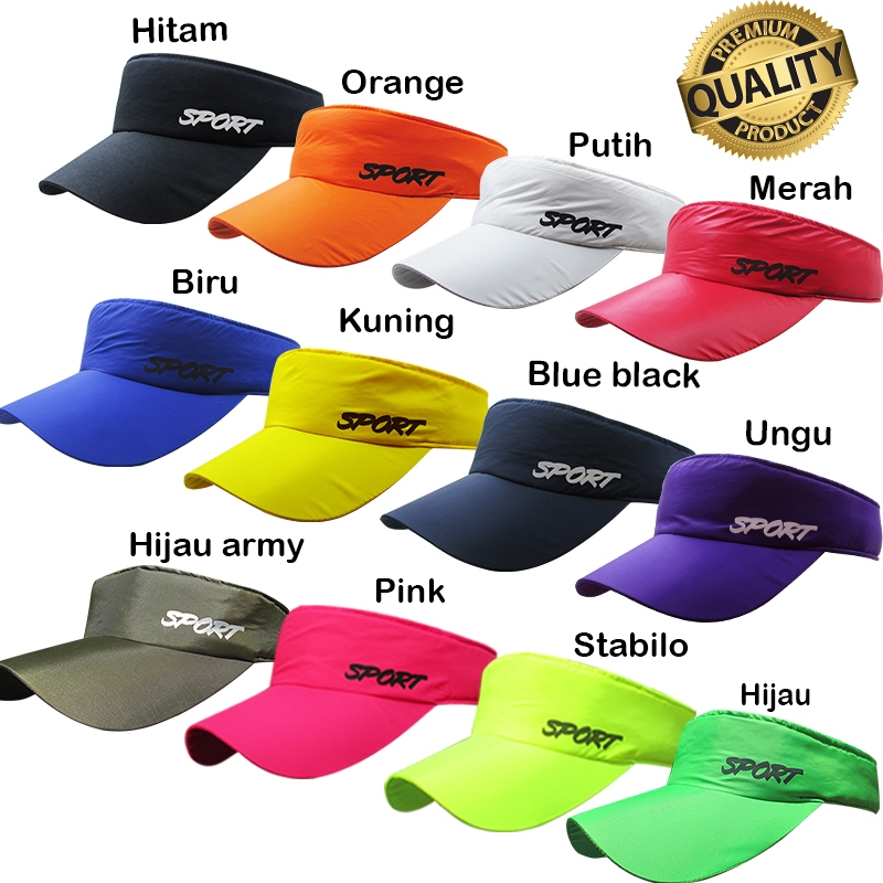 Topi Olahraga Wanita  Visor Hat Polos – Topi Running – Topi Tennis – Topi Lari