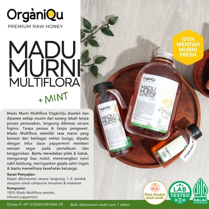 

ORGANIQU - PREMIUM RAW HONEY MINT , ASLI MADU MENTAH
