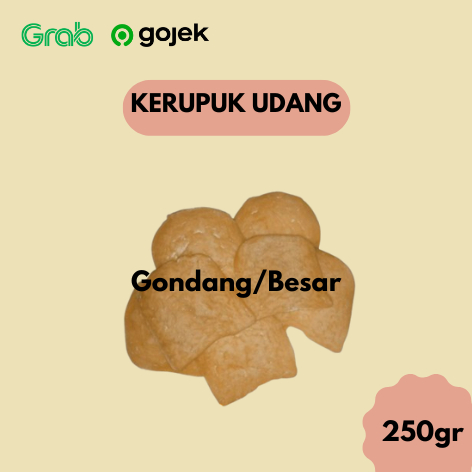 

Kerupuk Udang Putra Mas Ukuran Gondang/Besar Kemasan 250 Gram