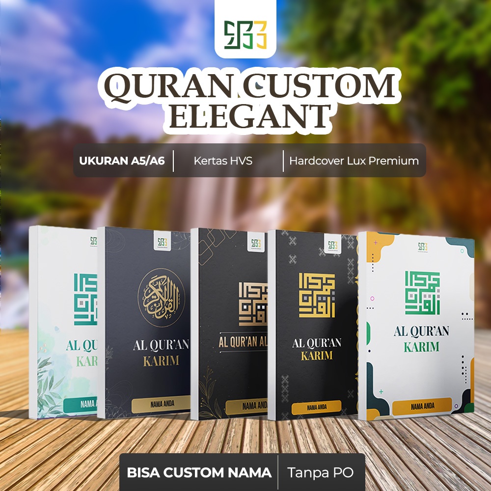 Quran Custom Tema Elegant Kertas HVS Ukuran A5/A6 FREE Custom Nama Quran Tajwid Terjemah Latin Quran