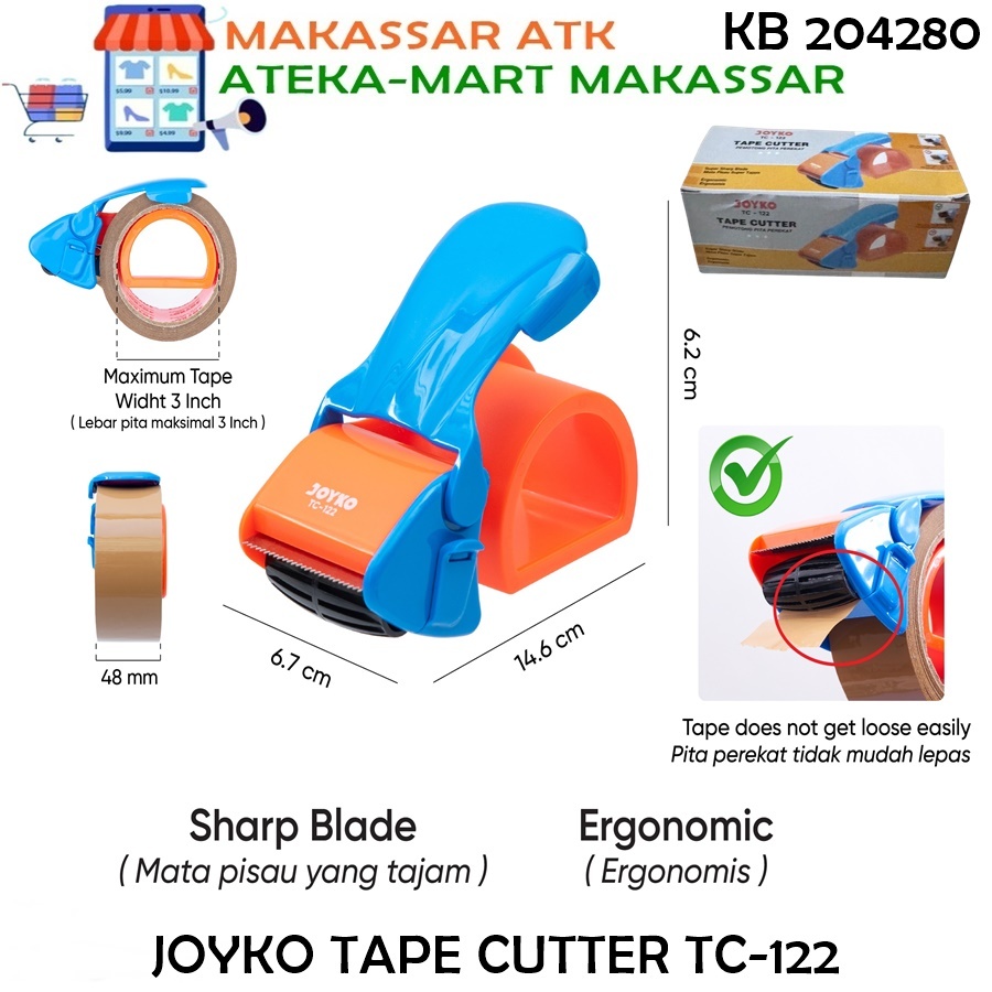 

[1PCS] JOYKO TAPE CUTTER TC-122 PEMOTONG LAKBAN ISOLASI DUS