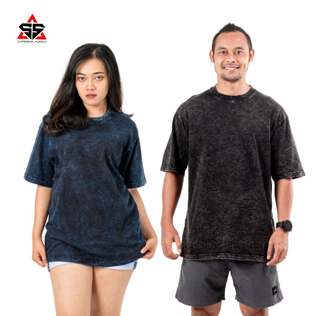 SUPERIOR Kaos Washed Oversize Tshirt Lengan Pendek Pria Wanita Kaos Polos Premium 100% cotton Combed