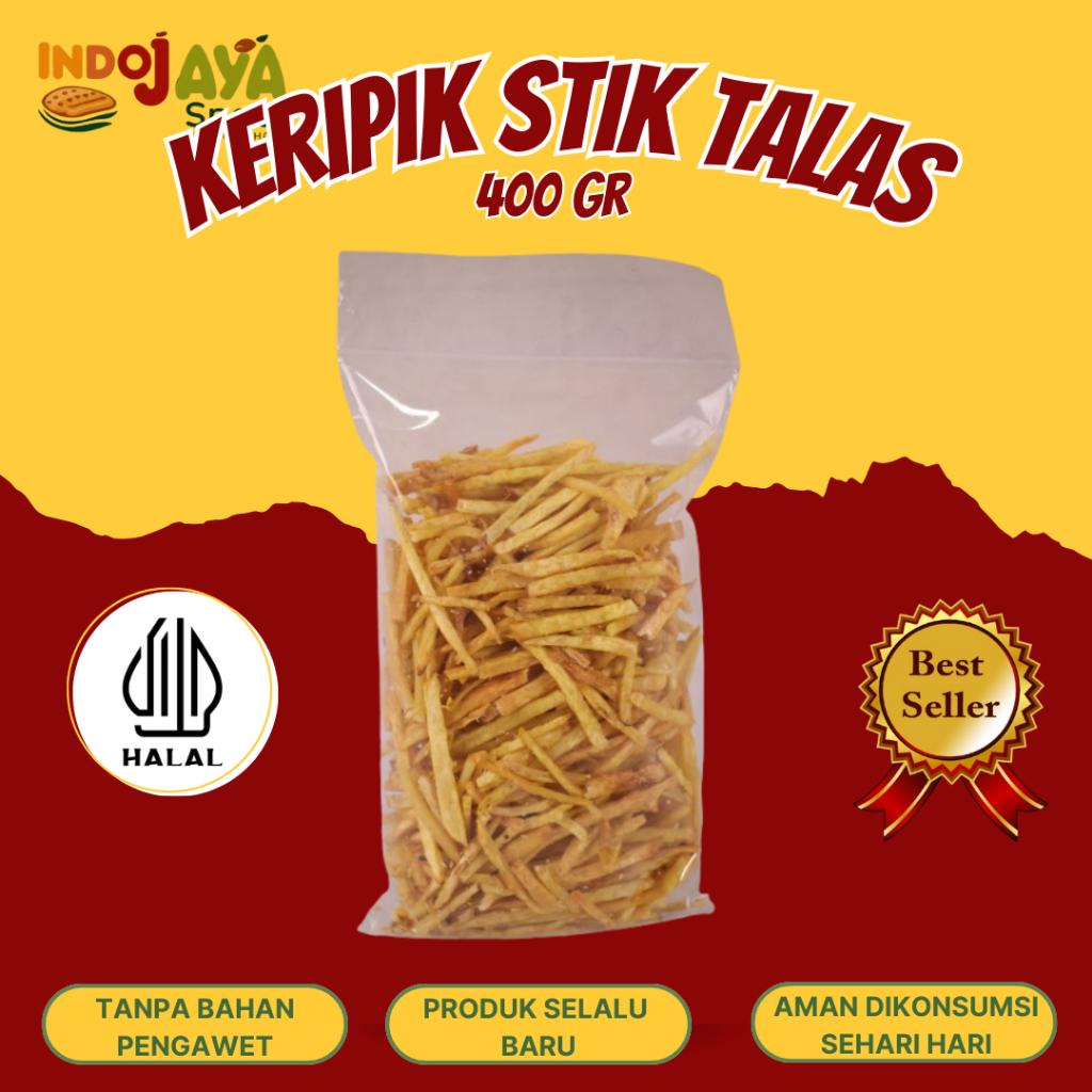 

Keripik Stik Talas gurih renyah asin