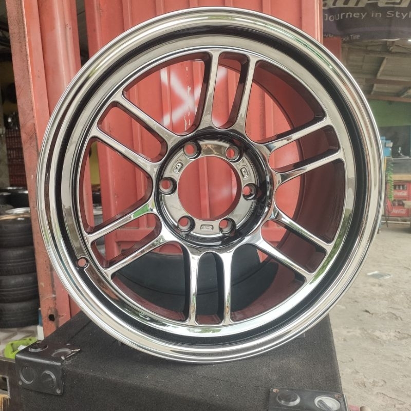 1 SET VELG BARU RPF R18 PCD 6 x 139.7 ET 0 Warna Black Chrome