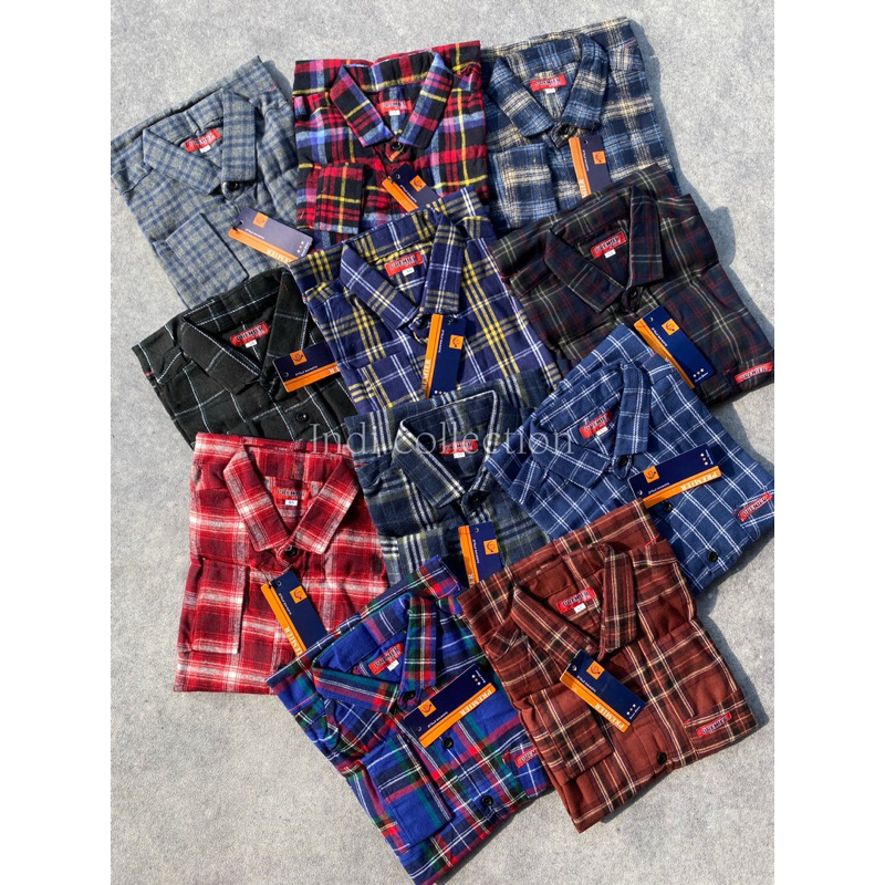 kemeja flannel anak motif kotak kotak premium umur 9-13 thn