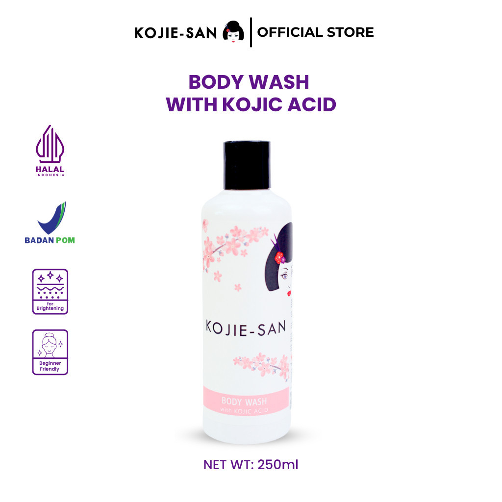 KOJIE-SAN Body Wash Soap Whitening Moisturizing With Kojic Acid Mencerahkan Kulit 250ml -KJSAN-DIPAL