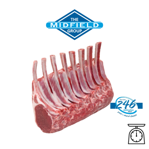 

Lamb Rack Feather bone-in WHOLE 8 ribs White Stripe Australia 1Kg-1,7kg/loaf