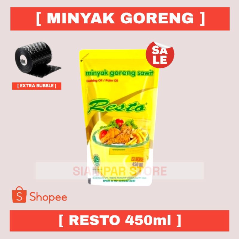 

RESTO Minyak Goreng Pouch 450ml [ Gratis Pengemasan Dengan Bubble Wrap ]