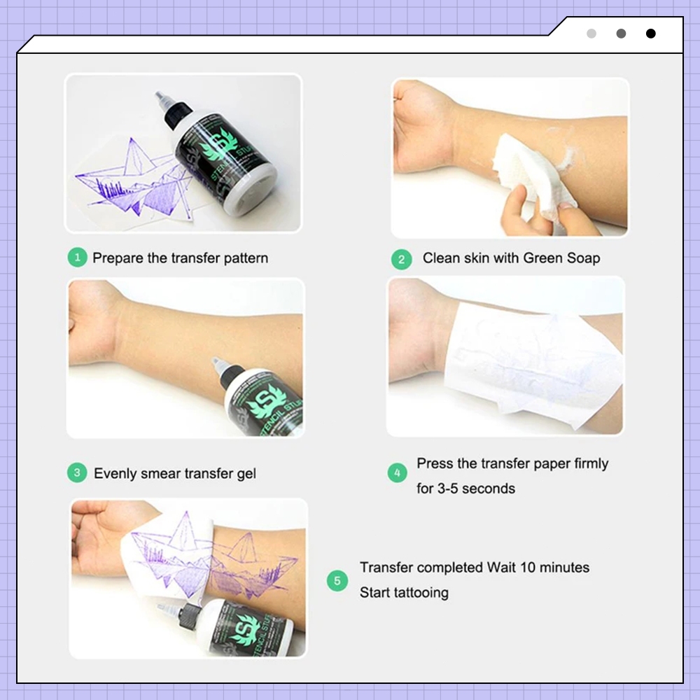 MLKU Stencil Stuff Transfer Tattoo Lubricant/Pigmen tato/Tatto kecantik kan tranfer gambar tatoo ke