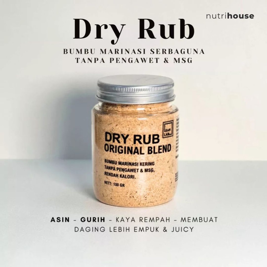 

Bumbu Masak Dry Rub Leanlab Marinasi Rendah Kalori 100g x1 Leanlab dry rub (Original/Cajun/Teriyaki)