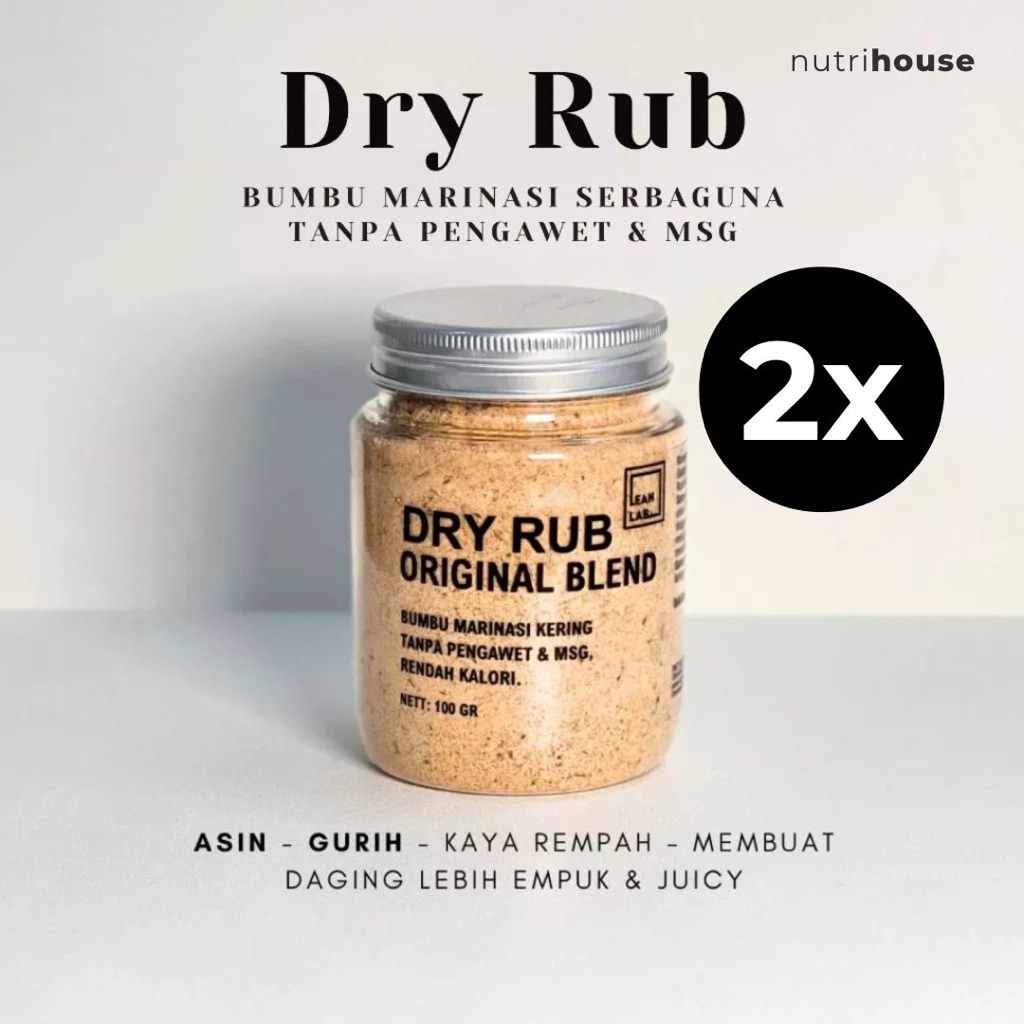 

Bumbu Masak Dry Rub Leanlab Marinasi Rendah Kalori 100g x2 Lean Lab (Original/Cajun/Teriyaki)