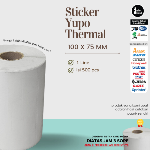

Mi STICKER LABEL BARCODE 100x75 MM DIRECT THERMAL 10X7.5 CM LABEL THERMAL 100X75 MM 500 PCS
