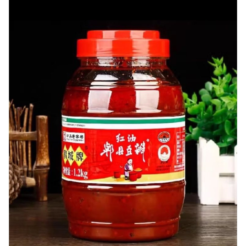 

Pixian 1.2kg Broad Bean Chili Paste Sauce Asli Sichuan Doubanjiang Oil