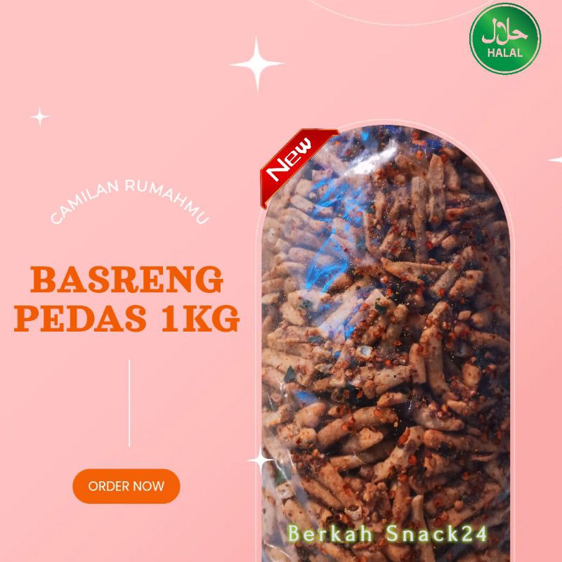 

Basreng Pedas Daun Jeruk 1kg RENYAH GURIH BUMBU MELIMPAH