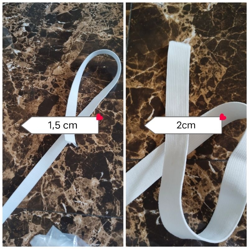 KARET ELASTIS/ KARET KOLORAN/ KARET CELANA UKURAN 1,5CM -2CM