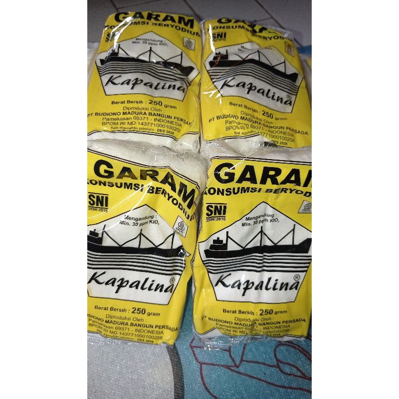 

4 pcs garam halus beryodium kapal 250 gr