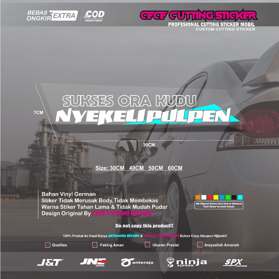 Cutting Stiker Kaca Truk Mobil Canter Pick up Body Depan Samping Belakang