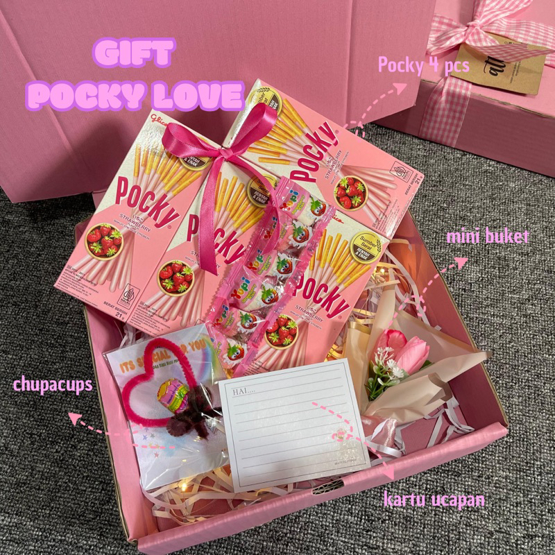 

ATTDGIFTBOX (COD) READY PINK POCKY LOVE - HADIAH VALENTINE - ANNIVERSARY - BIRTHDAY