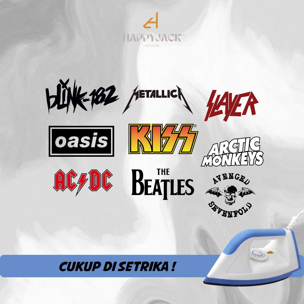 Sablon Setrika DTF Satuan Logo Band Siap Press Setrika