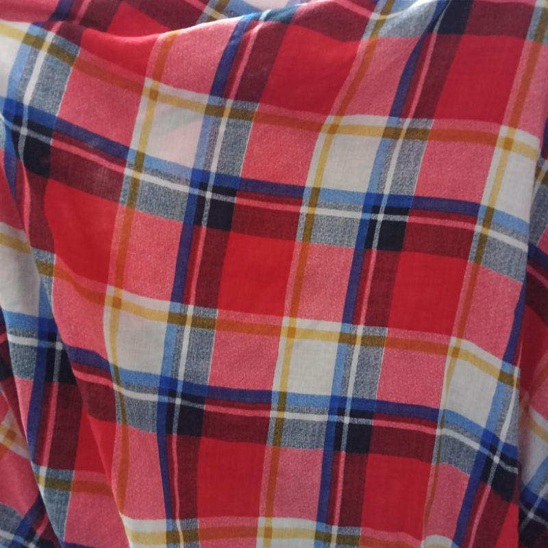 Kain - Kain Katun Motif Kotak Import - Kain Katun Paris Premium - Kain Meteran TA | Harga Per Seteng