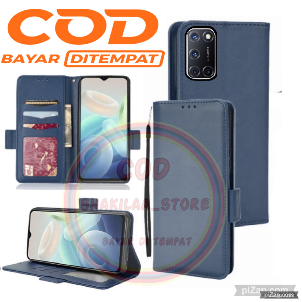 CASE HP OPPO A52 2020/ A92 2020 - CASING DOMPET-FLIP COVER LEATHER-SARUNG HP