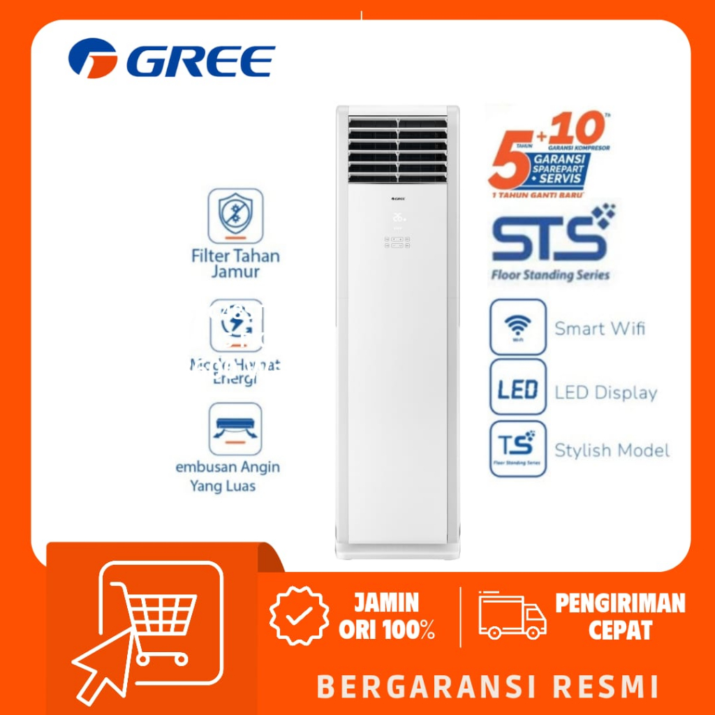 GREE AC Floor Standing 5 PK GVC-48 STS (S) ECO