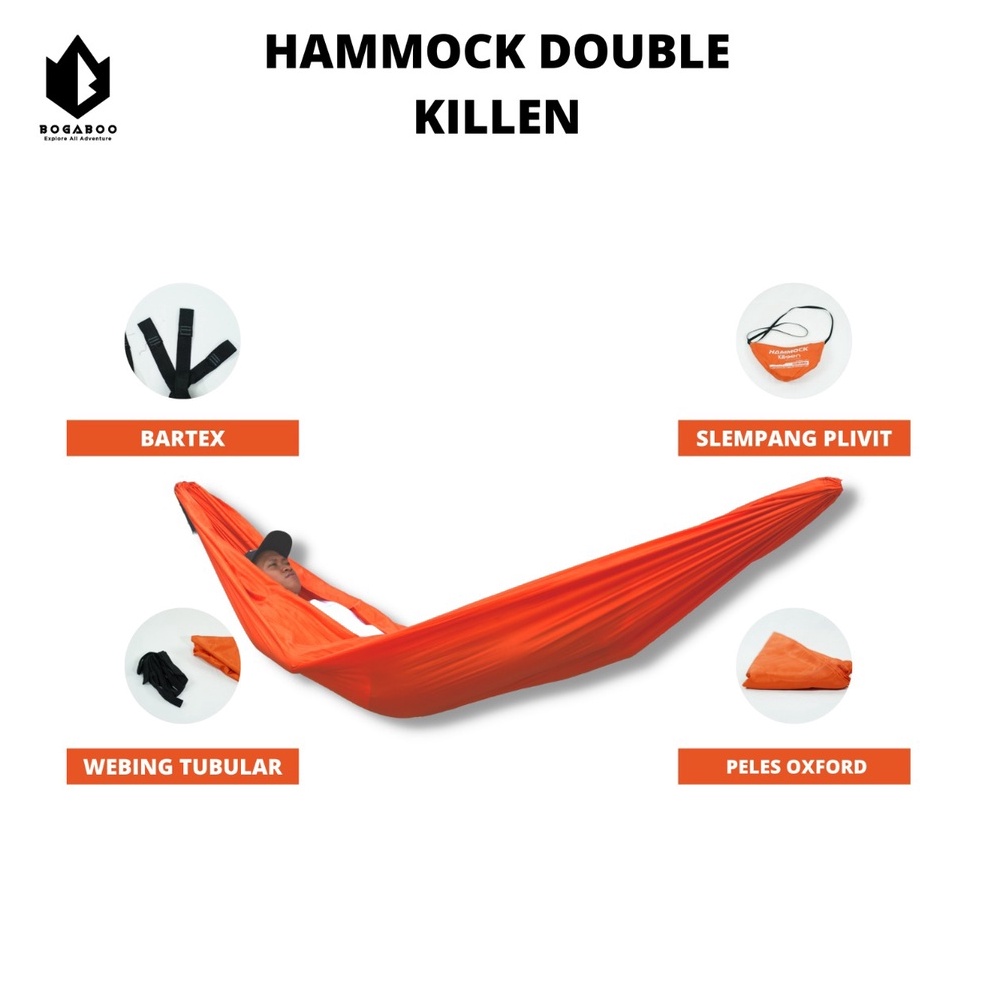 Terbagus  COD  Hammock Double Killeen Jumbo Full Bartex  Ayunan Gantung Dewasa Besar COD  Hamuk Kuat