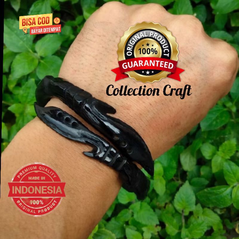 GELANG AKAR BAHAR HITAM ASLI UKIR KUJANG KEMBAR ORIGINAL 100%