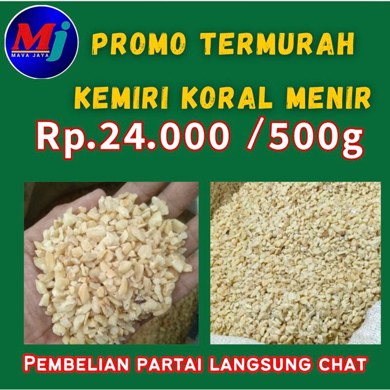 

kemiri koral menir murah/500g/kemiri menir super/kemiri pecah kecil putih super