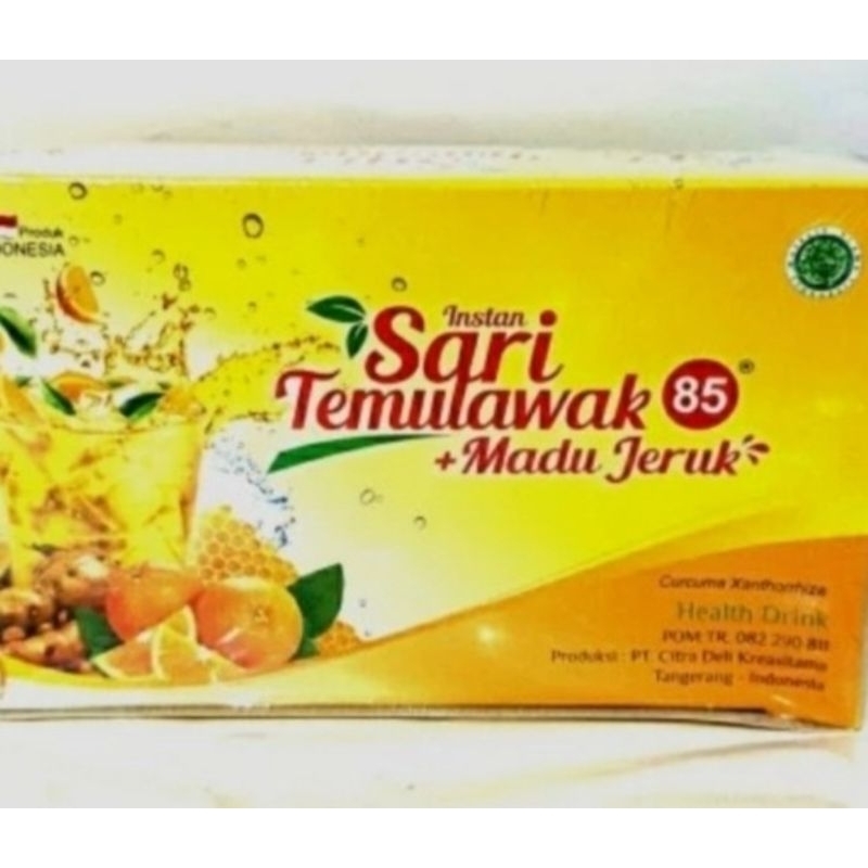 

Sari Temulawak 85 Herbal Madu Jeruk Serbuk Instan 1Box isi 10 Sachet