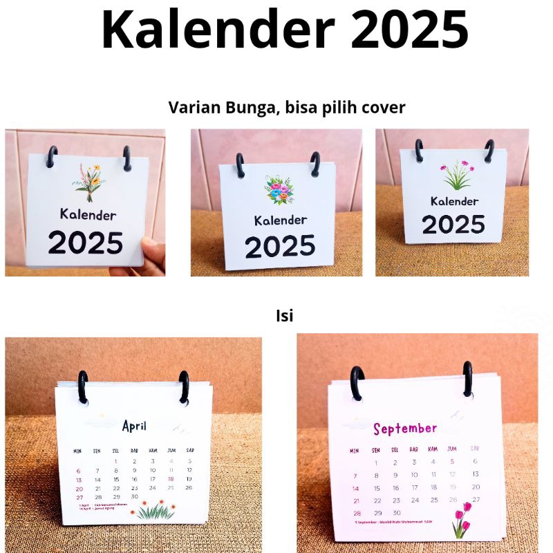 

Kalender meja 2025 / kalender mini / kalender duduk