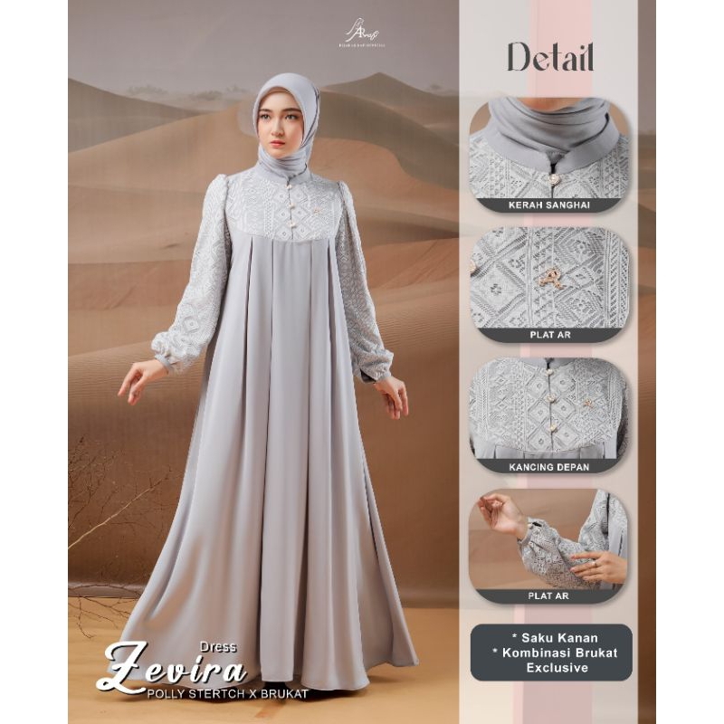 ZEVIRA DRESS Terbaru Kombinasi brukat ezclusive by arrafi ori