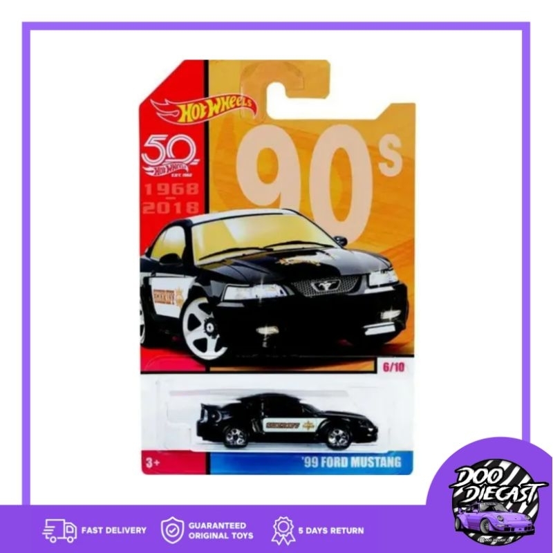 Hot Wheels 50th Anniversary Throwback Black 99 Ford Mustang