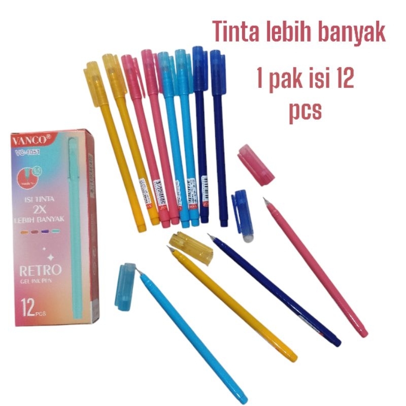 

pulpen gel 1 pak murah warna macaron 12 pcs