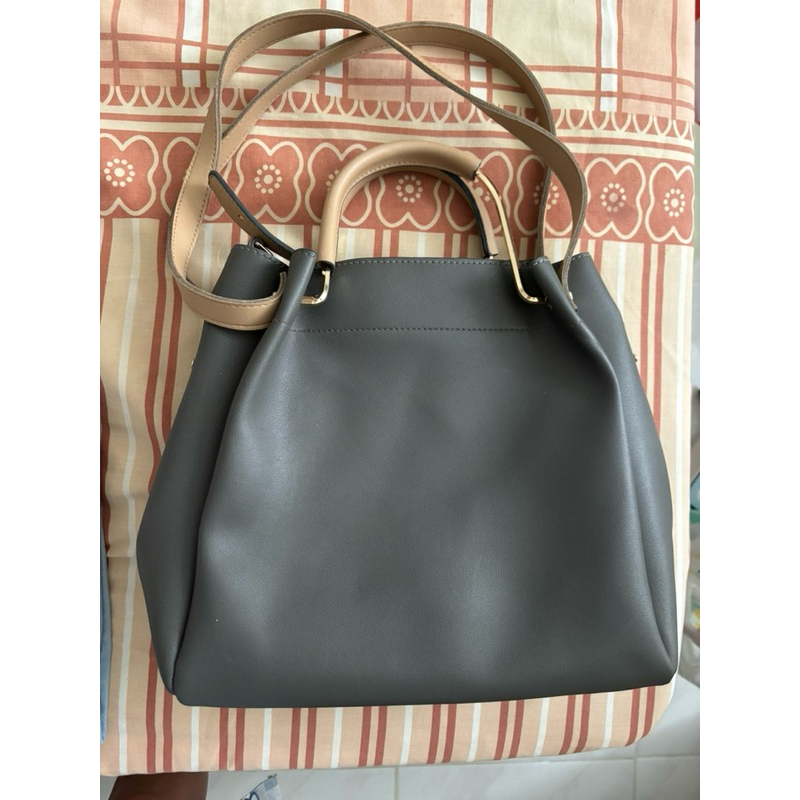 Preloved tas ori Elizabeth 2in1 abu tebal kuat
